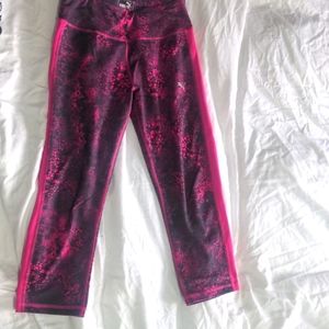 Puma Ankle Length Neon Pink/Black Women's XS Leggings